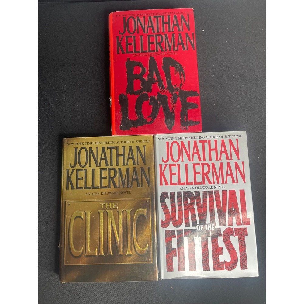 Jonathan Kellerman Alex Delaware 3 Book Lot Bad Love The Clinic Survival Fittest